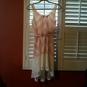 High low lace and petal dress